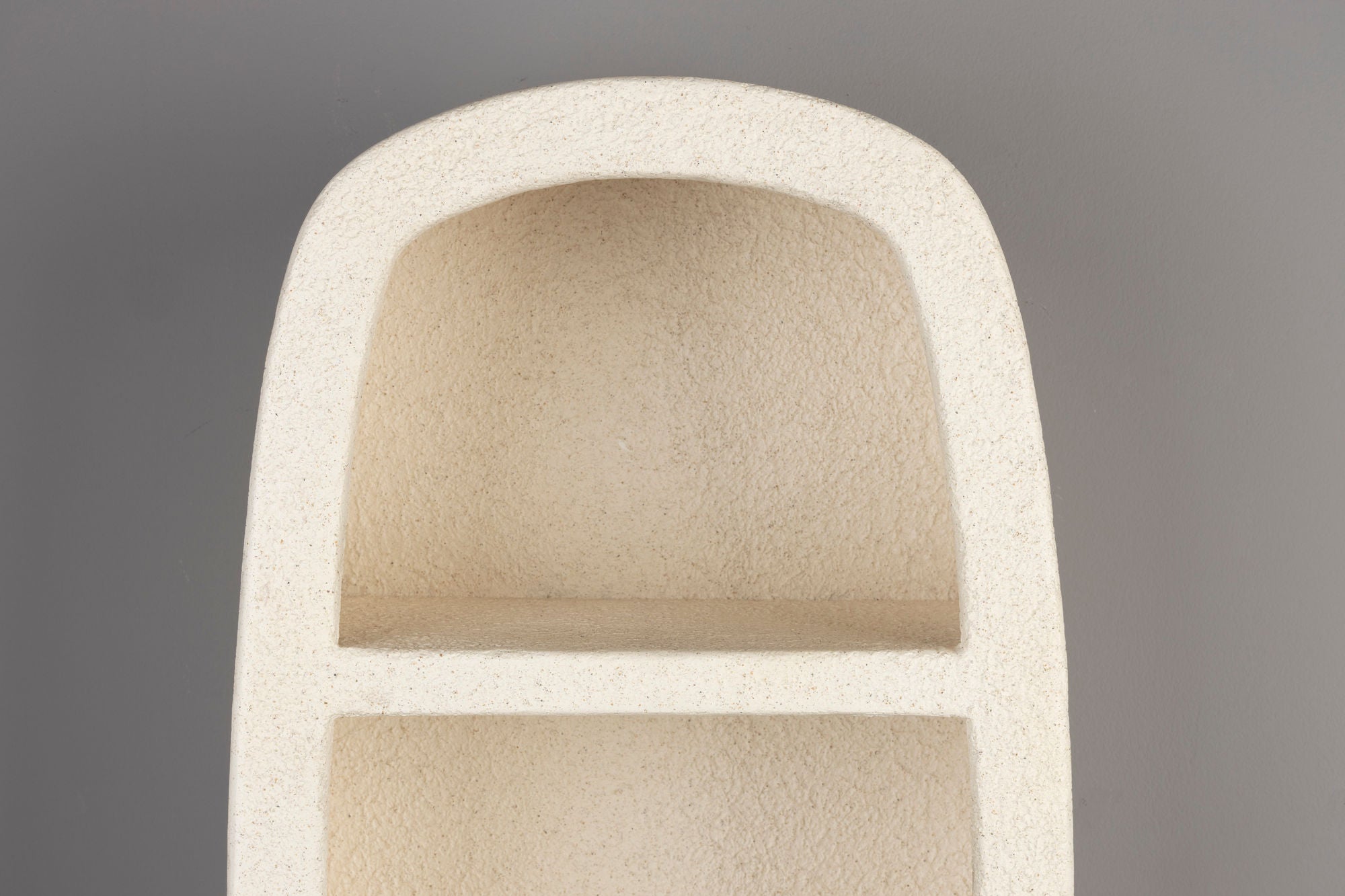 Dutchbone Veda Organic Curved Neutral Marble Double Wall Shelf